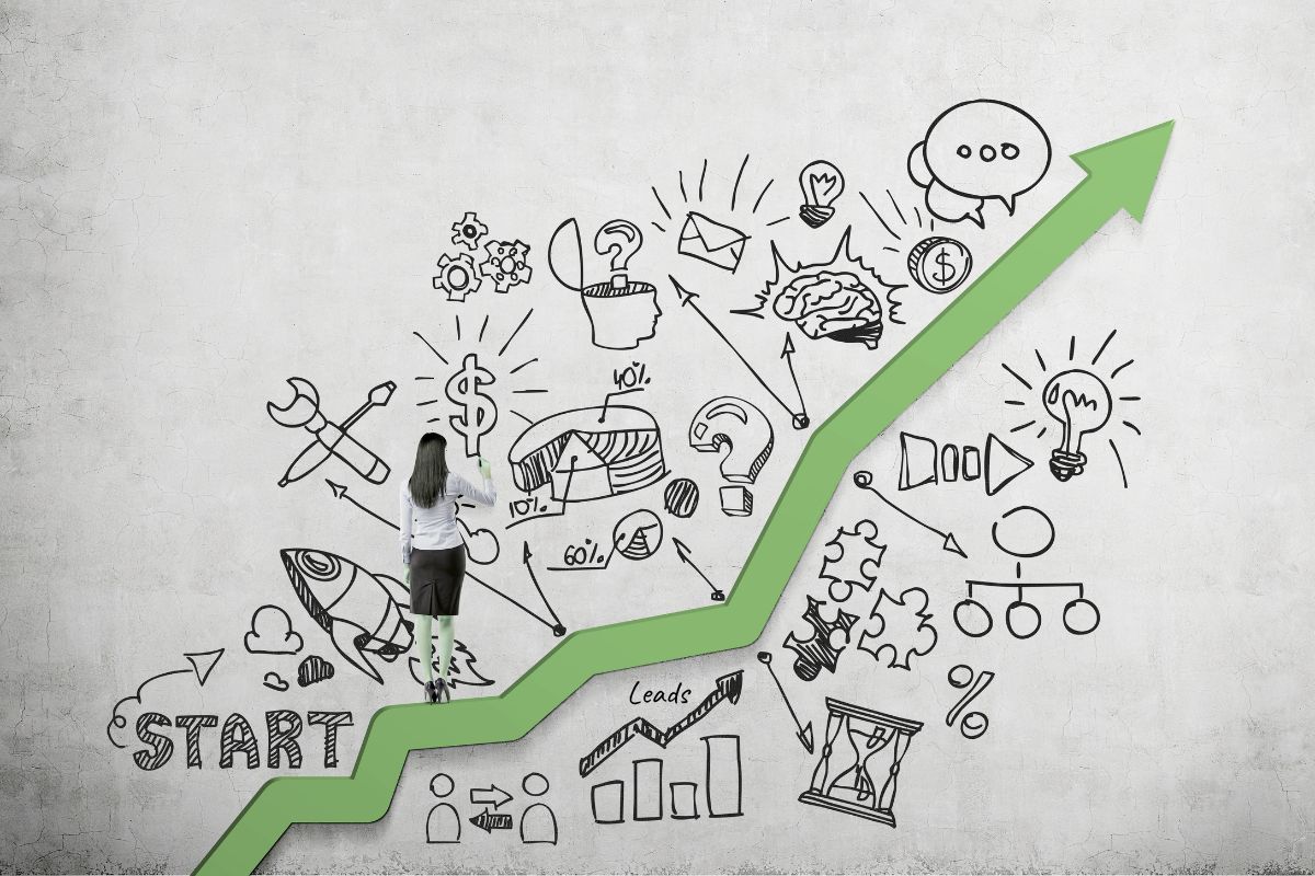 Business owner mapping their growth strategy